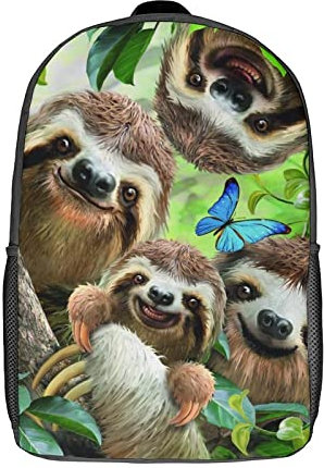 Mode Schultasche Cartoon Faultier Erwachsener Kinderrucksack Kinderschultasche Jungen und Mädchen Kinderschultasche (42x30x13cm) 3D Cooler Rucksack