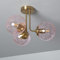 LEDKIA LIGHTING - Deckenleuchte Moonlight Brass | Metall und Glas | 3 Strahler für vielseitige Beleuchtung | E27 Fassungen | Ideal für Wohnzimmer, Schlafzimmer, Rosa