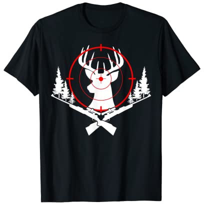 Hirsch Zielscheibe Jagd Elch Hirsch Jäger Whitetail Wapiti Sika T-Shirt
