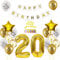 Luftballon 20. Geburtstag deko mann Gold Weiß Geburtstagsdeko 20 Jahre Geburtstag dekoration Weiß Gold Folien Ballon 20 Geburtstag frau junge deko Tortendeko 20th Happy Birthday deko