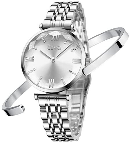 CIVO Orologio Donna Acciaio Inossidabile Impermeabile Minimalista Orologi da Polso Donna Analogico Affari Sportivo