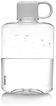 ALLKELR Tragbare flache Wasserflasche, BPA-freier Tritan-Kunststoff, Reise-Wasserflasche für Camping, Fitness, Outdoor-Sport, passend für Geldbörse und Tasche (Weiß, 350 ml)