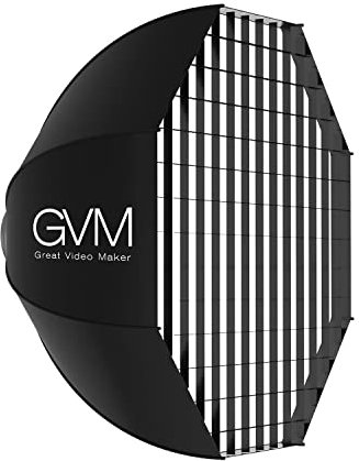 GVM Lighting - Cajas suaves con soporte Bowens con rejilla de panal de abeja, paraguas Speedlight plegable con bolsa de transporte para estudio fotográfico Speedlite Flash