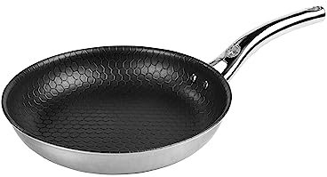 Sallys Premium Antihaft-Wabenpfanne 24cm, Bratpfanne, Edelstahlpfanne 18/10, Beschichtung frei von PFOA und BPA, für alle Herdarten mit Antihaftbeschichtung