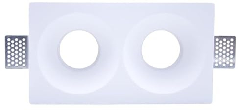 UNIVERSO PORTAFARETTO DOPPIO RETTANGOLARE DA INCASSO IN GESSO VERNICIABILE PER LAMPADINE GU10 E GU5.3