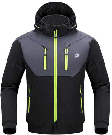 BORLENI Chaqueta de Moto para Hombres con Protectores CE Forro Extraíble Impermeable al Viento y al Agua para Todas las Estaciones XXL
