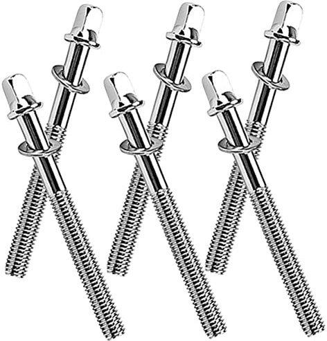 OFFSCH 6 Stück Trommelschrauben Schraubstangen Standard Snare Drum Lug Schrauben Drum Tight Spannstangen Snare Drum Spannstöcke Snare Drum Spannlasche Schrauben Jazz Schrauben Drum Hardware Snare Drum