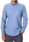 siliteelon Men's Oxford Shirt Long Sleeve Smart Casual Plain Regualr Fit Button Down Shirts with Pockt Blue L