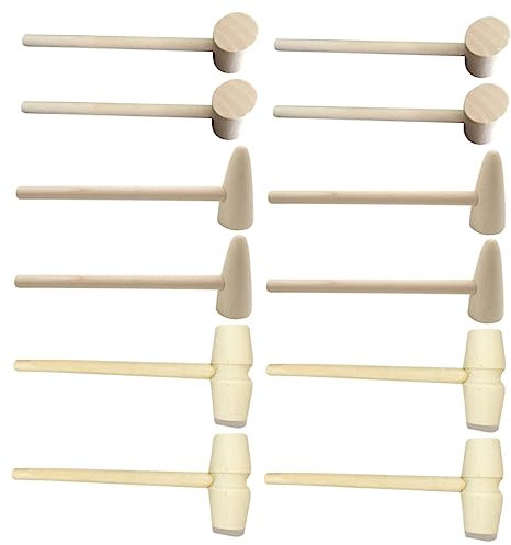 ibasenice 15pcs Mini Wooden Hammers for Boy Girl Safe Small Mallets for Diy Crafts and Creative Play Lightweight and Portable Present for Boys and Girls