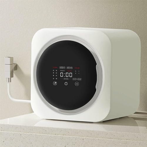 CYMYYDS Mini Lavadora Automática 3.5l, Secadora De Ropa con Barril Interior De Acero Inoxidable, Secadora De Ropa Compacta, Bajo Ruido, Ideal para Encimera O Montaje En Pared
