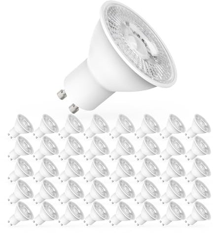 Yiahin Ampoules LED GU10, Spot LED 5W (équivalent 50W), Blanc Chaud 3000K, Non Dimmable, Lot de 40