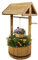 Vivo Technologies Large Wooden Wishing Well Planter Large Solid Pine Ornamental Outdoor Garden Plant Flower Pot Outdoor Ornament Decoration