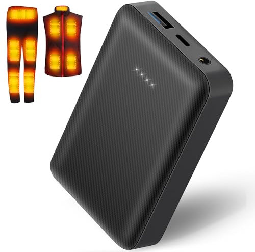 7.4V 10000mAh Powerbank für Heizweste, Jacke, Hose, Mantel und Unterwäsche, Ersatzakku für DC Beheizbare Kleidung