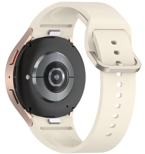 Miimall Armbänder für Galaxy Watch 7 6 5 4 Armband 40mm 44mm,Elastisch Langlebig Silikon Sportarmband für Samsung 6 Classic 47mm 43mm,5 Pro,4 Classic 46mm 42mm,3 41MM, Active 1/2,FE 40mm Band Weiß