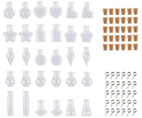 MOIDHSAG Lot de 30 fioles en verre pour bénédiction, petits bocaux en verre pour bijoux