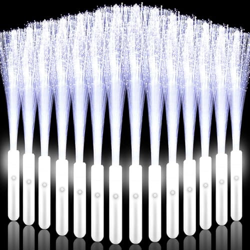 YeahBoom 28 Stück Leuchtwedel Hochzeit,Hochzeit Glasfaserlampe,Glasfaser Leuchtstab,Leuchtstab Kinder,Leuchtstab Leuchten im Dunkeln,LED Leuchtstäbe,Leuchtstäbe für Weihnachten,Party,Konzert,Hochzeit
