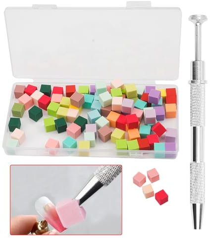 100 Stück weiche Nagelschwämme für Ombre-Nagelkunst-Schwämme mit Greifstift, Aura-Nägel, Ombre-Nagelbürste, Maniküre-Nagelkunst-Werkzeuge für Farbverläufe und blühende Maniküre-Nagelkunst