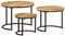 SDWEHO7 Couchtisch 3er Set, Wohnzimmertisch rund, Kaffeetisch, Satztisch, Sofatisch, Teetisch, Nachttisch für Schlafzimmer, Ablagetisch, Raues Massivholz Mango Braun 55 x 40 cm
