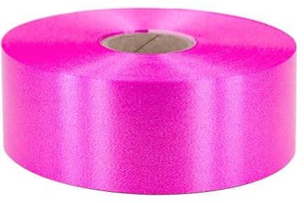 Geschenkband Ringelband 50mm x 100m wasserfest - 30 FARBEN in 5/10/19/31/50mm - Dekoband aus Kunststoff - Polyband Schleifenband zum Basteln von Weihnachtssternen & Autoschleifen - Fuchsia