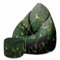 DreamRoots Sitzsack Erwachsene mit Füllung 80x80x120cm - Bean Bag Chair - Sitzsäcke mit Lehne und Hocker und Bezug - Sitzsack Sessel - Chill Sessel Velvet Engraving Botanical Pattern