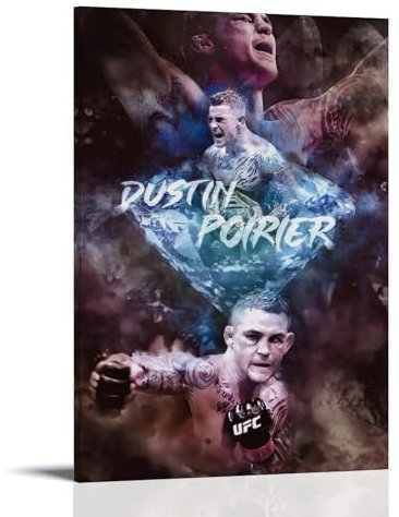 Zbwqlte Impression sur toile Dustin Poirier Boxe Art mural déroulant Décoration d'intérieur 60 x 90 cm