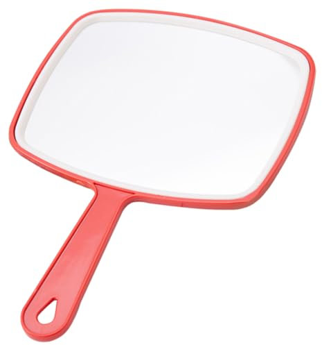 Hand Held Mirror Makeup Shaving Wall Hanging Shower Hairdressers Large Size Mirrors Red, hand held mirror