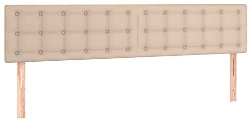 vidaXL 2X Kopfteil Polsterkopfteil Bettkopfteil Bett Betthaupt Schlafzimmer Bettgestell Bettrahmen Bettzubehör Cappuccino-Braun 80x5x78/88cm Kunstleder