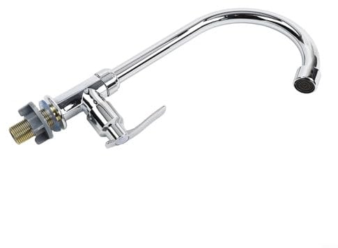FUANA Rubinetto solo acqua fredda Rubinetti per lavello da cucina con beccuccio girevole a 360 ° Senza piombo Maniglia singola SUS304 Rubinetto per montaggio a ponte in acciaio inossidabile per cucina