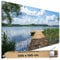 TRIOSK Sichtschutz Balkon Deko Plane Balkonblende Blickdicht mit Motiv Schilfsee Holzweg Badesteg für Garten Terrasse Gartenzaun Balkonverkleidung Blickschutz PVC groß 200x100 cm