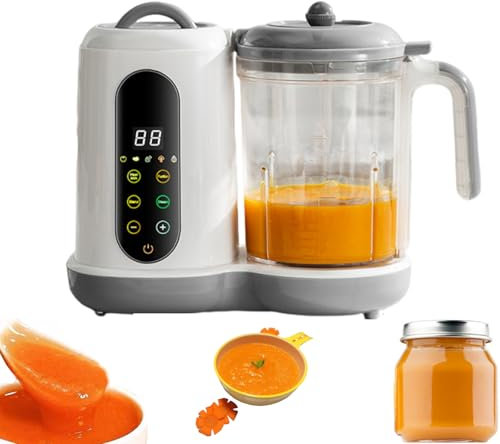 EEYZD Procesador de Alimentos para bebés, Multifuncional, cocinar, Picar y cocinar al Vapor, Hacer puré, molinillos,licuadora,Control Temperatura Inteligente, Pantalla táctil