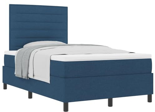 vidaXL Boxspringbett mit Matratze hellgrau Stoff 80 x 200 cm modernes gepolstertes Gestell für Schlafzimmer Elegantes Design verstellbare Beine einzelnes zeitgenössisches Möbel schlanke Holzkomfort