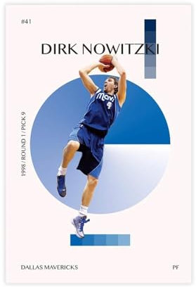 BQUWR Dirk Nowitzki Poster auf Leinwand, Wandkunstdruck, Bild, Gemälde, 20 x 30 cm