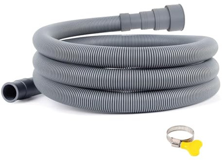 Taicols Zusammenklappbares Wohnwagen Abflussrohr, Ablaufschlauch Waschmaschine, Abwasserschlauch Verlängerung mit verstellbarem Adapter, Ablaufschlauch Verlängerung für Waschmaschine, Wohnmobil (5m)