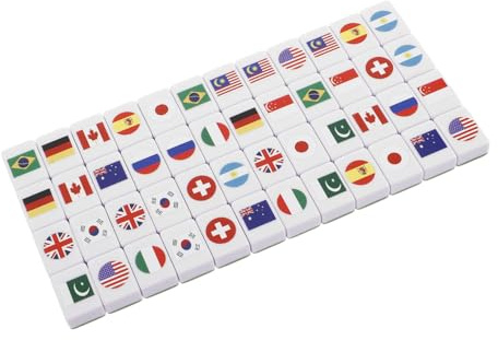 LOPUNER Mahjong Spielsteine Satz für Ganze Familie 48 Stücke Melamine | Innovatives Spiel, Leicht zu Lernen, Vielseitiges Satz, für Freizeit und Urlaub, Elegantes Design