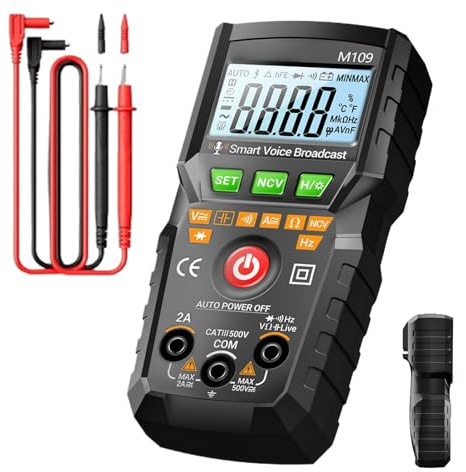 Spannungsprüfer Multimeter | 4000-Count Strom Spannungsmessgerät | Elektroprüfgerät Mit Sprachausgabe Für Elektriker Haushalt Steckdose Autobatterie Reparatur Wartung