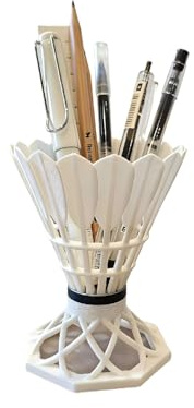 Kreativer 3D-Druck-Badminton-förmiger Stifthalter, niedlicher Badminton-Federball-Stifthalter, neuartiger Badminton-Themen-Desktop-Organizer, Geschenk for Männer und Frauen, Teamtrainer
