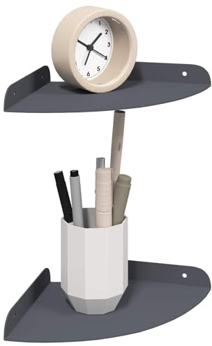 vidaXL Schwebendes Regal mit Regal 2 pcs Anthrazit 18 x 18 x 2 cm, Wohnzimmer, minimalistisches Design, schwebendes Regal, platzsparend, Moderne Wandmontage für Deine Deko