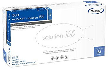 Maimed Nitril Handschuhe, blau, solution 100, Art.Nr. 76167, VE 100 Stück - Größe M