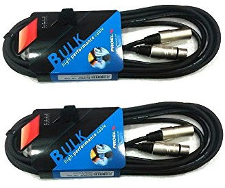 PROEL BULK250LU3 - coppia cavi audio bilanciati professionali, connettori Cannon XLR 3P Maschio a Cannon XLR 3F Femmina, lunghezza: 3 metri, colore: nero