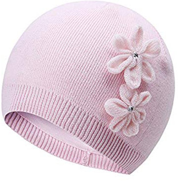 Vivobiniya Baby Mützen Kleinkind Mädchen Wintermütze Säugling Strickmütze Doppelt 100% Baumwolle - Pink - 0-12 Monate
