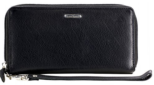 bruno banani Damen Portemonnaie/Geldbeutel Damen, Geldbörse NEW YORK, Querformat, echt Leder, schwarz
