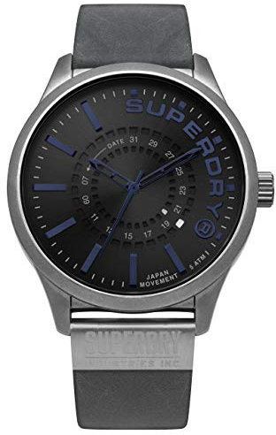 Superdry Herren Analog Quarz Uhr mit Leder Armband SYG233U