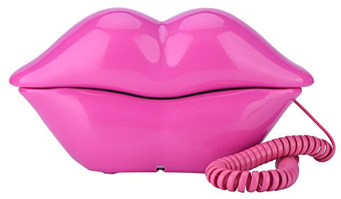 VBESTLIFE Lippe Telefon,Lustiger Rosen roter Lippenplastiktelefon, Draht Festnetz Telefon Inneneinrichtung