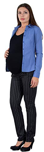 ESRA Damen Hose Schwangerschaftshose Umstandshose Straight Fit Hose für Schwangerschaft Maternity Hose J490