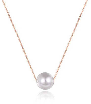 VONALA 925 Sterling Silver Single Pearl Choker Necklace for Women 7-8mm Freshwater Cultured Pearls Gifts Mothers Day Jewellery