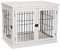 PawHut Hundekäfig für Zuhause, Hundehütte mit 2 Eingängen, Abschließbar Hundebox, Hundehaus für kleine Hunde, Weiß, 58,5 x 81 x 66 cm