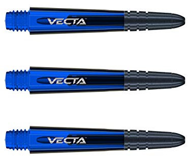 WINMAU Dart Shaft - Vecta Polycarbonat Dartschäfte - 1 Set pro Packung (insgesamt 3 Dart-Schäfte) - Professionelles Dartzubehör - Blau & Schwarz Kurz Schäfte