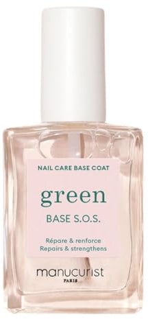 Manucurist - Base S.O.S - Base per Smalto Unghie Danneggiate - Idrata, Rinforza e Rigenera le Unghie - Arricchita con Vitamine - Smalto Rinforzante Unghie - Smalto Trasparente Unghie -Made in Francia