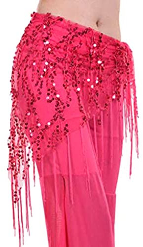 Belly Dance Hand Foulard Décorations Accessoires Bellydance Taille de la chaîne de la chaîne de Danse Costume Beauty Wayband Performance, Rose Rouge