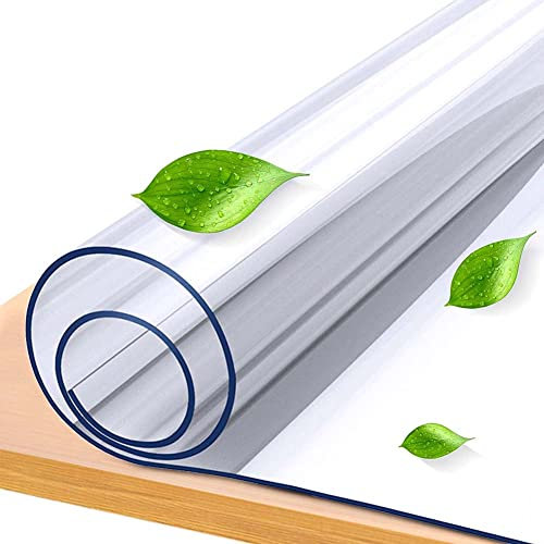 Transparente Schreibtischunterlage, Büro-Schreibunterlage, groß, umweltfreundlich, PVC-Schreibtischunterlage, 50 x 70 cm, wasserdicht, rutschfest, runder Rand, hitzebeständiger Tischschutz